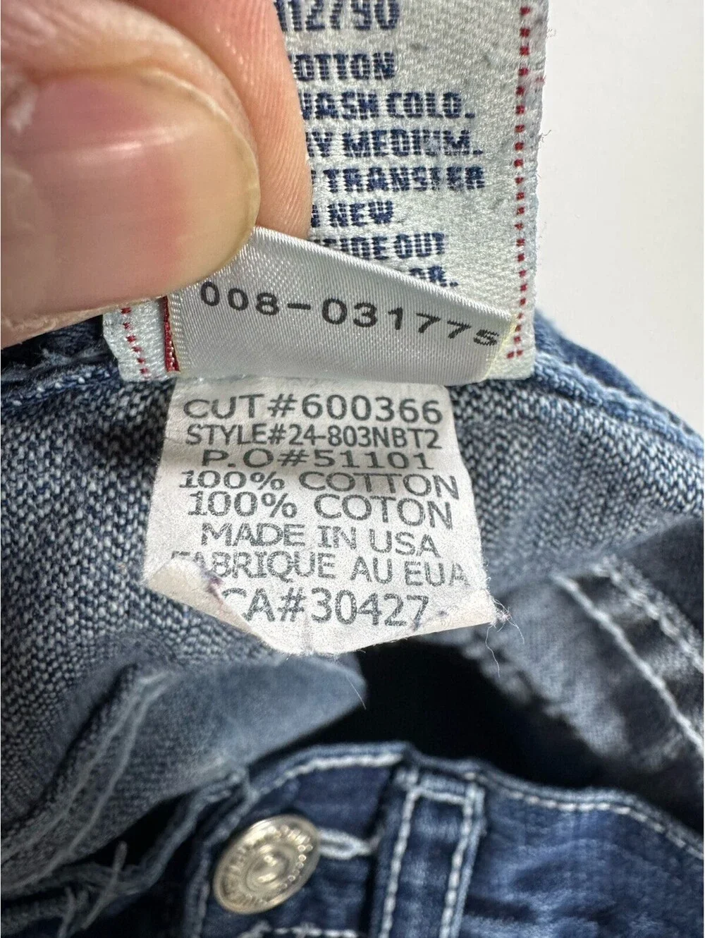 True Religion Joey Super T Jeans Mens 34x30 Bootcut Dark Wash USA Y2K Hemmed